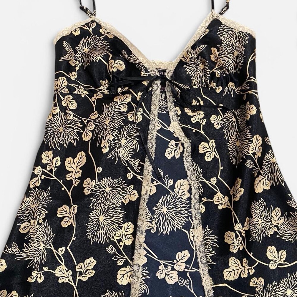 Black & cream floral lace slip top from Victoria's Secret